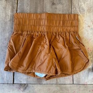 Brown High-Waisted Shorts